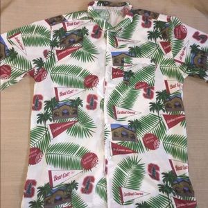 Stanford beat cal Hawaiian cardinals button shirt